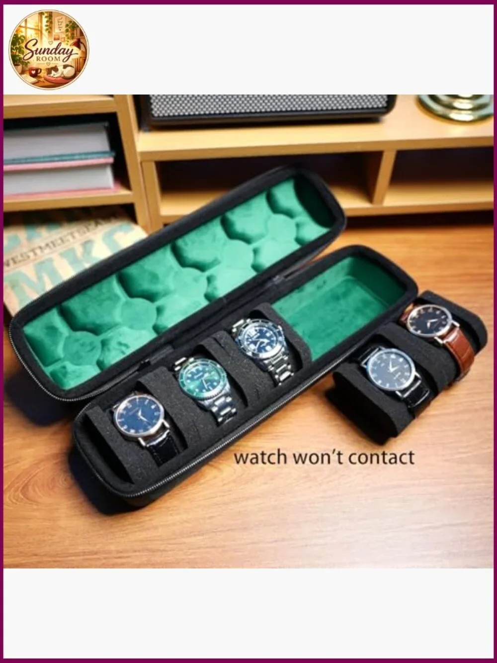 5 Slot Hard Watch Travel Case Box Organizer with Pillows